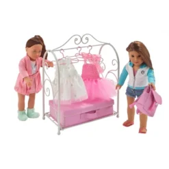 Badger Basket Scrollwork Metal Doll Armoire With Storage Dresses And Accessories - White/Pink -Doll Paradise Shop GUEST 0014fad7 2841 4f74 9b1b c42aa30ece85