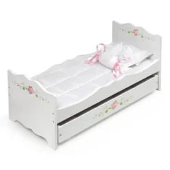 Badger Basket White Rose Doll Bed With Trundle -Doll Paradise Shop GUEST 04f2adbf 0cd2 4e7c af51 2a9d45ef96bd