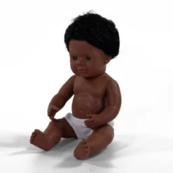 Miniland Educational Anatomically Correct 15" Baby Doll, Boy, Black Hair