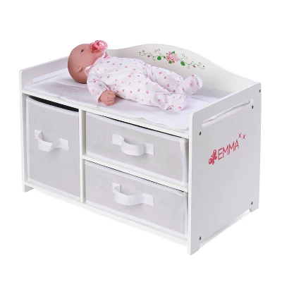 Badger Basket Doll Care Station With Three Baskets And Pocket Organizer - White Rose 5 Badger Basket Doll Care Station With Three Baskets And Pocket Organizer - White Rose - Image 5