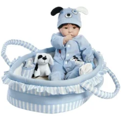Paradise Galleries Reborn Baby Doll Boy "Finn & Sparky" Boy Baby Doll. 17" Weighted Realistic Doll With 9 Baby Doll Accessories. Age 3+