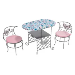 Badger Basket Tea Time Metal Doll Table And Chair Set With Accessories - Silver/Pink/Multi -Doll Paradise Shop GUEST 1f4f4f19 0255 4381 b705 51e8e559fba7