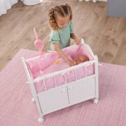 Badger Basket Cabinet Doll Crib With Gingham Bedding And Free Personalization Kit - White/Pink -Doll Paradise Shop GUEST 22506619 45e2 46bc a47c 03b52ce002a0