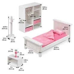 Bedroom Furniture Set For 18" Dolls - White/Pink -Doll Paradise Shop GUEST 26e1c5b7 4ab2 4ad8 9475 e0b6951d58d9