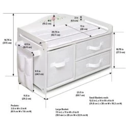 Badger Basket Doll Care Station With Three Baskets And Pocket Organizer - White Rose 15 Badger Basket Doll Care Station With Three Baskets And Pocket Organizer - White Rose -Doll Paradise Shop GUEST 2ee873fd e177 484f a0bd d90938fb5402