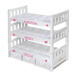 Badger Basket 1-2-3 Convertible Doll Bunk Bed With Bedding And Baskets - White Rose -Doll Paradise Shop GUEST 343bd154 7363 4926 99ed 5e5ffc61ae4a