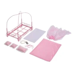 Badger Basket Royal Carriage Metal Doll Bed With Canopy Bedding And LED Lights - Pink/White/Stars -Doll Paradise Shop GUEST 35d50908 ff4e 4a42 8b3e 437977137a84