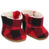 Sophia’s Buffalo Check Boots For 18” Dolls, Black/Red