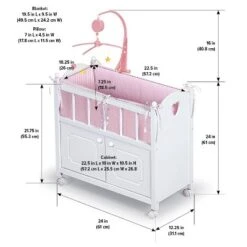 Badger Basket Cabinet Doll Crib With Gingham Bedding And Free Personalization Kit - White/Pink -Doll Paradise Shop GUEST 38d05b4c 72f5 427f 8dd7 df429d55c13c