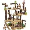 HearthSong Tree Blocks 34-Piece Tree Fort Kit, Includes Platforms, Staircase, Bridges, And More