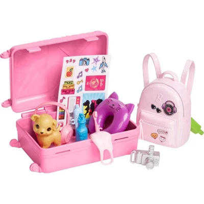 Barbie Doll And Accessories Travel Set With Puppy 1 Barbie Doll And Accessories Travel Set With Puppy