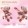 The New York Doll Collection Convertible Combo Baby Doll Stroller Floral