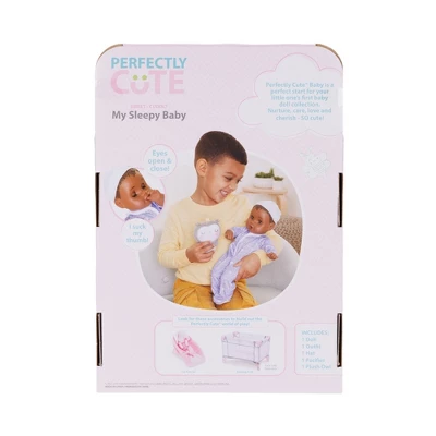 Perfectly Cute 14" Sleepy Time Baby Doll - Brown Hair/Brown Eyes 8 Perfectly Cute 14" Sleepy Time Baby Doll - Brown Hair/Brown Eyes - Image 8