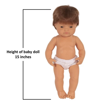 Miniland Educational Anatomically Correct 15" Baby Doll, Boy, Red Hair 2 Miniland Educational Anatomically Correct 15" Baby Doll, Boy, Red Hair - Image 2