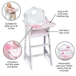 Badger Basket Doll High Chair With Accessories And Free Personalization Kit - White/Pink/Gingham 18 Badger Basket Doll High Chair With Accessories And Free Personalization Kit - White/Pink/Gingham -Doll Paradise Shop GUEST 65bfe1de f58c 4c10 b334 e9056b446856