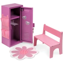 Badger Basket School Style Single Doll Locker Set With Bench, Rug And Accessories - Purple/Pink -Doll Paradise Shop GUEST 690e3696 6824 44c3 ab1f 744bd3bc1cf4