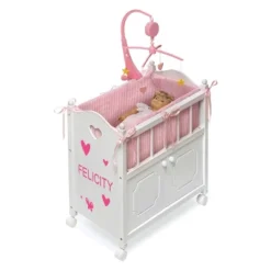Badger Basket Cabinet Doll Crib With Gingham Bedding And Free Personalization Kit - White/Pink -Doll Paradise Shop GUEST 6f8c47a0 3671 41ba 8704 a93504dcec33