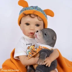 Paradise Galleries Reborn Baby Doll Boy Puppy Love, Magnetic Pacifier, Rooted Hair, 19 Inch Doll Made In SoftTouch Vinyl -Doll Paradise Shop GUEST 78340975 4a83 4172 8b2b d491f5faf2f3