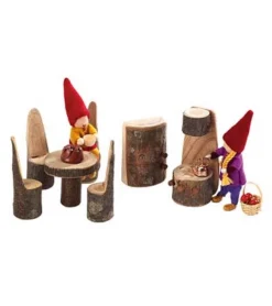 Magic Cabin - Rustic Tree Wooden Kitchen Furniture Set, 7 Pieces