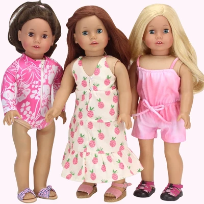 Sophia’s Pineapple Print Maxi Dress For 18" Dolls, Ivory 3 Sophia’s Pineapple Print Maxi Dress For 18" Dolls, Ivory - Image 3