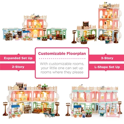 Best Choice Products Deluxe Cottage Dollhouse Mansion Pretend Toy Playset W/ 225 Accessories And Tiny Critters For Kids 2 Best Choice Products Deluxe Cottage Dollhouse Mansion Pretend Toy Playset W/ 225 Accessories And Tiny Critters For Kids - Image 2