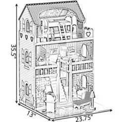 ShpilMaster Wooden Doll House With Toys And Furniture Accessories With LED Light For Ages 3+ -Doll Paradise Shop GUEST 80db19f0 0889 4bd2 a30c b6c9407ac1db