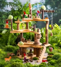 HearthSong - Tree Fort Super Saver Wooden Dollhouse Playset For Kids