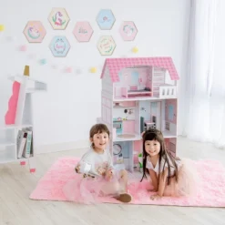 Teamson Kids 'Wonderland' Children's 2 In 1 Doll House & Play Kitchen TD-12515P -Doll Paradise Shop GUEST 8abe9936 d23b 445d 8241 28670f4ebd5a