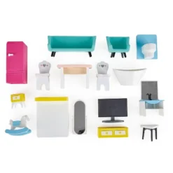 Hape Little Room Pretend Play 3 Story Wooden Doll House W/ Light, Doorbell, & Bedroom, Bathroom, Living Room, & Dining Furniture For Kids Age 3 And Up 7 Hape Little Room Pretend Play 3 Story Wooden Doll House W/ Light, Doorbell, & Bedroom, Bathroom, Living Room, & Dining Furniture For Kids Age 3 And Up -Doll Paradise Shop GUEST 8af16bcc e03f 4607 ae15 ac855ca17cac