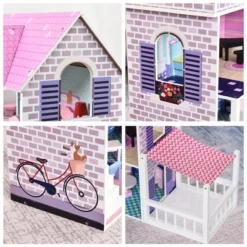 Qaba Kids Wooden Multi-Level Dream House Villa Kit With Furniture And Accessories -Doll Paradise Shop GUEST 8ca9e1c5 88f4 42c3 9fb0 00eefbe12d0e