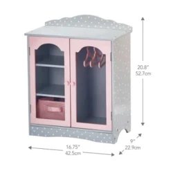 Olivia's Little World Polka Dots Princess Toy Closet With Hangers For 18" Dolls, Gray/Pink -Doll Paradise Shop GUEST 975b3ef4 1c5d 4f65 8056 fa1ca6e0a2a5