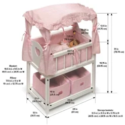 Badger Basket Doll Canopy Crib With Mobile & Storage Bins -Doll Paradise Shop GUEST 9972a64f 3b43 4907 b5d6 de9ecf890873