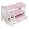 Badger Basket Trundle Doll Bunk Bed With Ladder And Free Personalization Kit - White/Pink