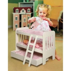 Badger Basket Trundle Doll Bunk Bed With Ladder And Free Personalization Kit - White/Pink 8 Badger Basket Trundle Doll Bunk Bed With Ladder And Free Personalization Kit - White/Pink -Doll Paradise Shop GUEST 9ca6611a 11b9 487a 888f 53b64609a4c3