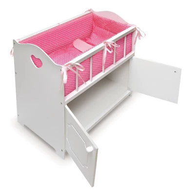 Badger Basket Storage Doll Crib With Bedding And Free Personalization Kit - White 5 Badger Basket Storage Doll Crib With Bedding And Free Personalization Kit - White - Image 5