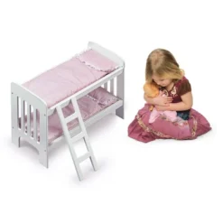 Badger Basket Doll Bunk Bed With Bedding, Ladder, And Free Personalization Kit - White/Pink/Gingham -Doll Paradise Shop GUEST a3913fc4 0135 4593 816d 5b8ed2b1f9ec