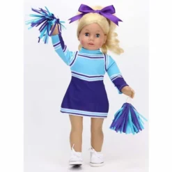 Sophia's - 18" Doll - Cheerleader Dress, Pom-pom & Hair Bow Set - Aqua/Purple -Doll Paradise Shop GUEST aa44c847 1caf 48f9 8500 d833caf37527