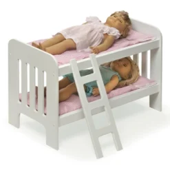 Badger Basket Doll Bunk Bed With Bedding, Ladder, And Free Personalization Kit - White/Pink/Gingham -Doll Paradise Shop GUEST aec9e2ef 7f57 4b42 8224 794a859d497a