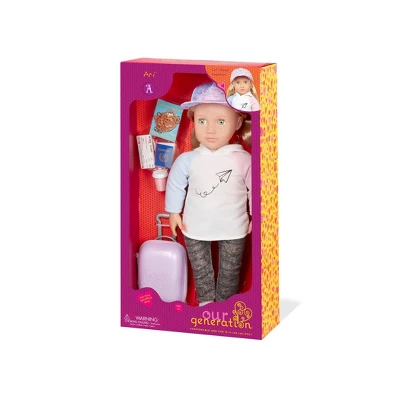 Our Generation Ari With Rolling Luggage & Accessories 18" Travel Doll 4 Our Generation Ari With Rolling Luggage & Accessories 18" Travel Doll - Image 4