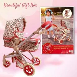 The New York Doll Collection Convertible Combo Baby Doll Stroller Floral -Doll Paradise Shop GUEST b32650f6 d290 42d7 8845 09aa6d6b4dca