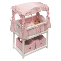 Badger Basket Doll Canopy Crib With Mobile & Storage Bins -Doll Paradise Shop GUEST b3496e19 7228 4492 9512 3b5256f1396f