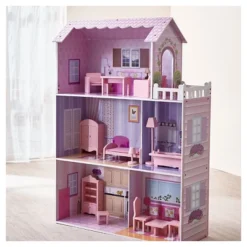 Teamson Kids Fancy Mansion Doll House With 13pcs Furniture