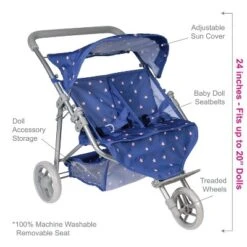 Adora Baby Doll Stroller, Starry Night Stroller Twin Jogger Stroller, Fits Dolls Up To 16 Inches -Doll Paradise Shop GUEST b6023f47 5538 4786 8958 1346339a9d89