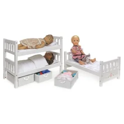 Badger Basket 1-2-3 Convertible Doll Bunk Bed With Bedding And Baskets - White Rose -Doll Paradise Shop GUEST b796b7b0 a431 4d6a b594 5610ea2dee66
