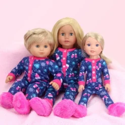 Sophia’s One Piece Winter Pajamas And Slippers For 14.5" Dolls, Blue/Hot Pink -Doll Paradise Shop GUEST b8f38b04 cd96 422e 9343 b15c0c694350