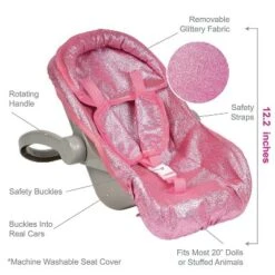 Adora Baby Doll Car Seat Carrier Glam Sparkly & Glittery Pink Seat Cover, Fits Dolls Up To 20 Inches -Doll Paradise Shop GUEST bb8aaaf8 6154 4030 8dc1 db24459ab8e3