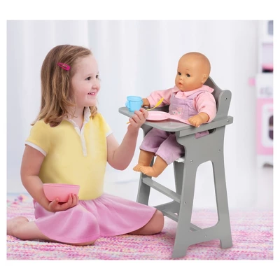 Badger Basket Doll High Chair - Executive Gray 1 Badger Basket Doll High Chair - Executive Gray