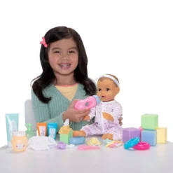 Perfectly Cute 24pc Baby Doll Deluxe Play And Care Set - Light Brown Hair