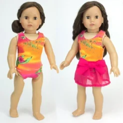 Sophia’s Bathing Suit & Sarong Outfit Set For 18” Dolls, Orange/Hot Pink -Doll Paradise Shop GUEST c41f1d8a ba4d 41a3 a1c1 f8ef2270bdba