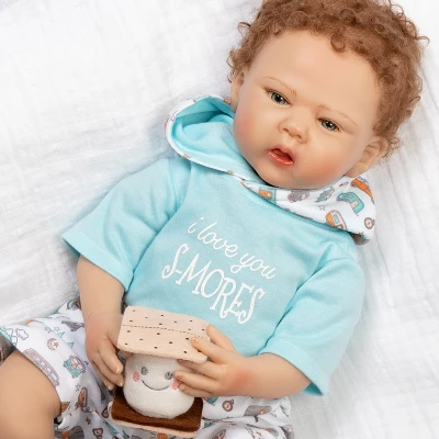 Paradise Galleries Reborn Baby Doll I Love You S-Mores 20 Inch Baby Doll - Brown Hair/Blue Gray Eyes 2 Paradise Galleries Reborn Baby Doll I Love You S-Mores 20 Inch Baby Doll - Brown Hair/Blue Gray Eyes - Image 2